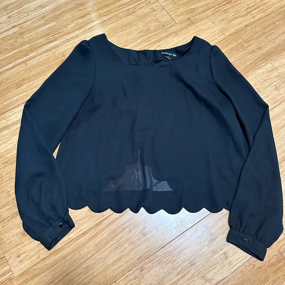 Sheer Blouse with Button-up Back